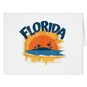 Cartão Vintage Florida Retro Tee Design Sunshine