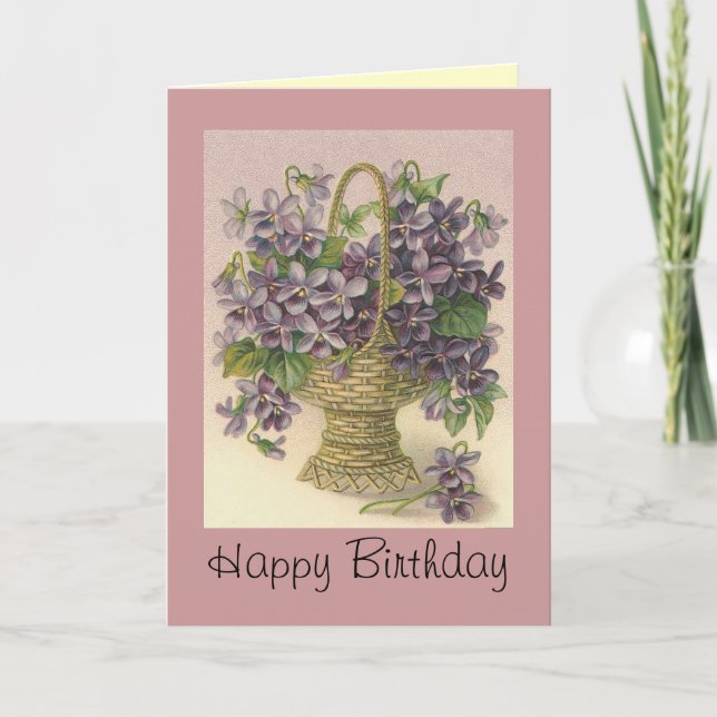 Cartão Vintage Flower Happy Birthday - Cards (Frente)