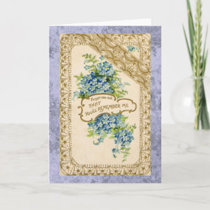 Cartão Vintage Forget-Me-Not Greeting Card