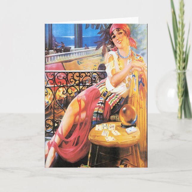 Cartão Vintage Fortune Teller Card (Frente)