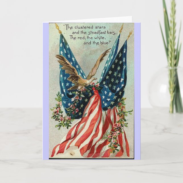 Cartão Vintage Fourth of July Greeting Card (Frente)