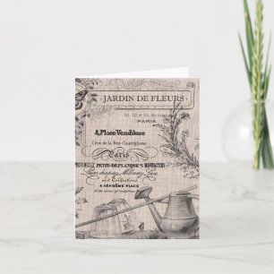 Cartão Vintage França Garden Notecard