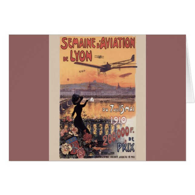 Cartão Vintage French Aviation (Frente Horizontal)