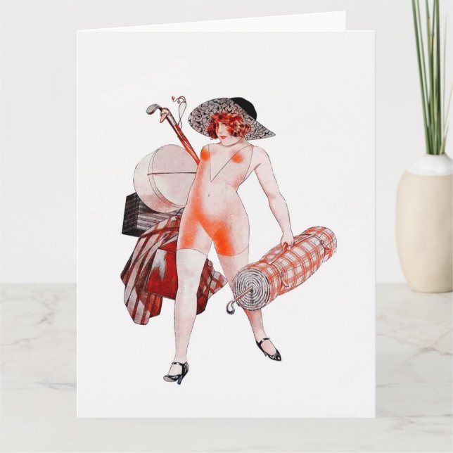 Cartão Vintage French Golf Greeting Card (Frente)