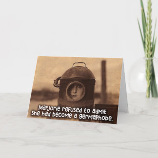 Cartão Vintage Funny Card - Marjorie é um Germaphobe