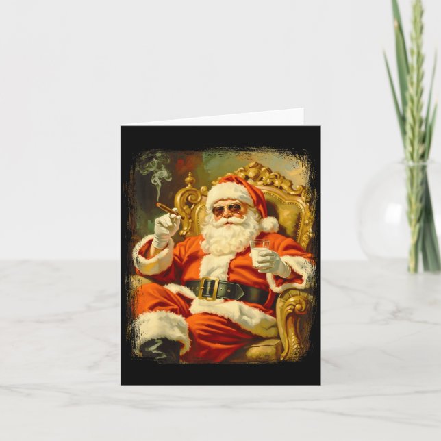Cartão Vintage Funny Cool Big Boss Santa  (Frente)
