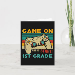 Cartão Vintage Game On Press Start 1rua Grade Gamer Back 