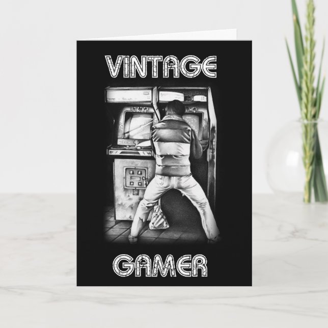 Cartão Vintage Gamer Birthday Card (Frente)