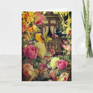Cartão Vintage Garden Greeting Card-Blank Inside