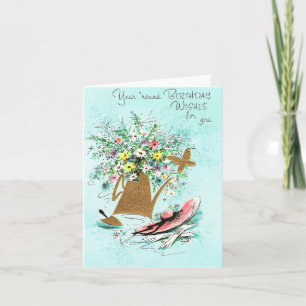 Cartão Vintage Gardening Birthday Card