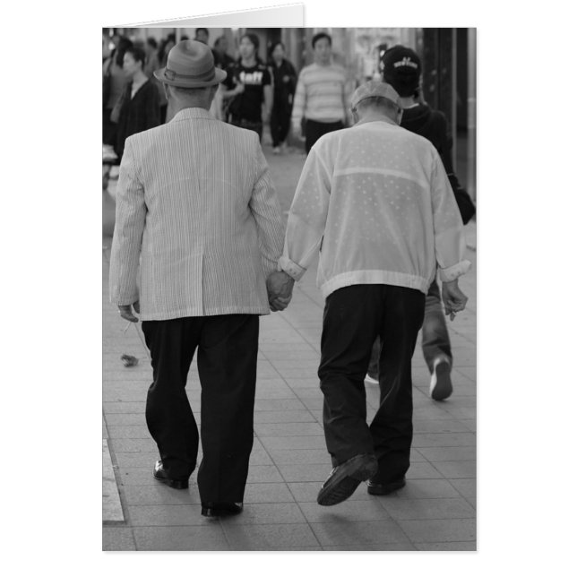 Cartão Vintage Gay Men Juntos Para Sempre (Frente)