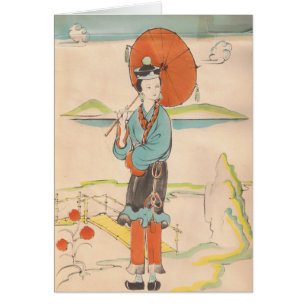 Cartão Vintage Geisha