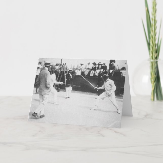 Cartão Vintage General Patton Fencing Note Card (Frente)