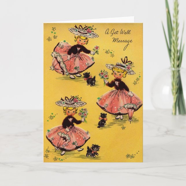 Cartão Vintage Get Well Greeting Card (Frente)