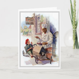 CARTÃO VINTAGE "GETTING UP STEAM" CREAM OF WHEAT GREETING