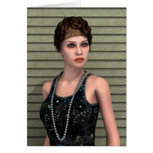 Cartão Vintage Girl