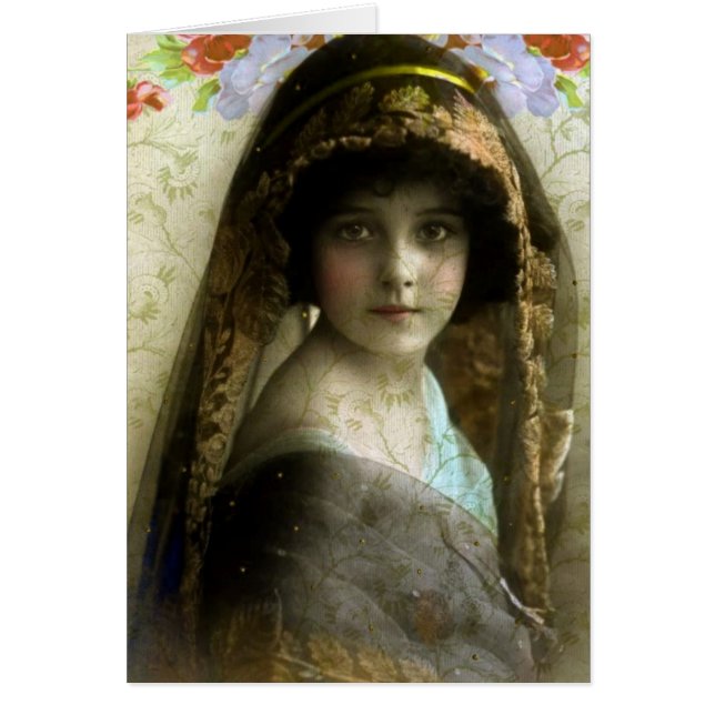 Cartão Vintage Girl (Frente)