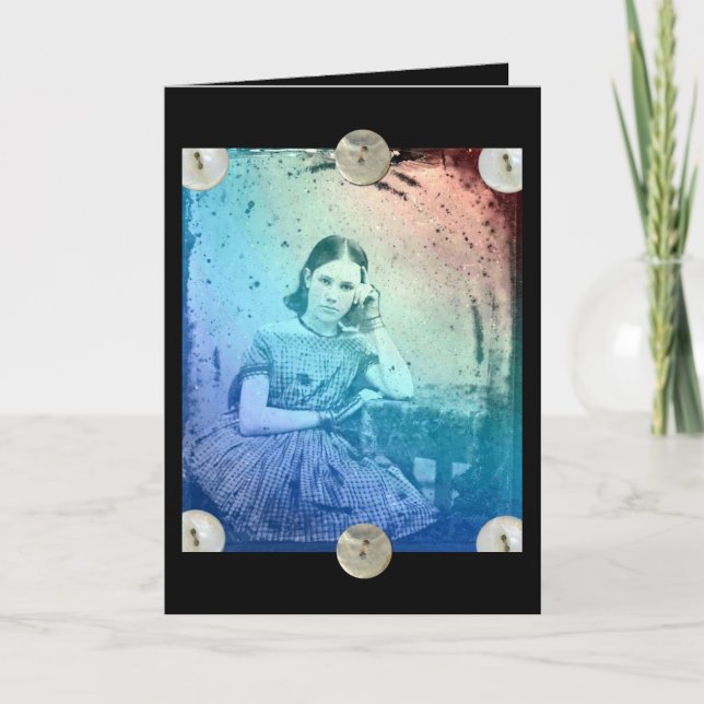 Cartão Vintage Girl, Você É Amada (Frente)