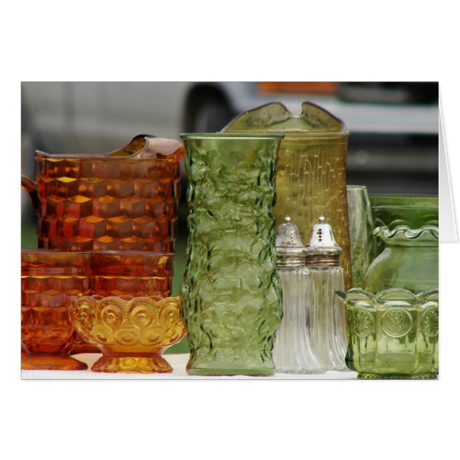 Cartão Vintage Glassware (Frente Horizontal)