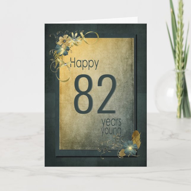 Cartão Vintage Gold 82nd Birthday Card (Frente)