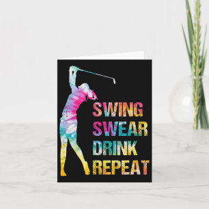 Cartão Vintage Golf Swing Swear Drink Repete Golfe