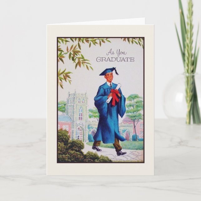 Cartão Vintage Graduation Greeting Card (Frente)