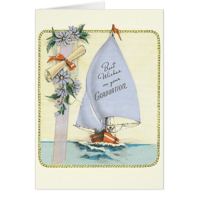 Cartão Vintage Graduation Greeting Card (Frente)