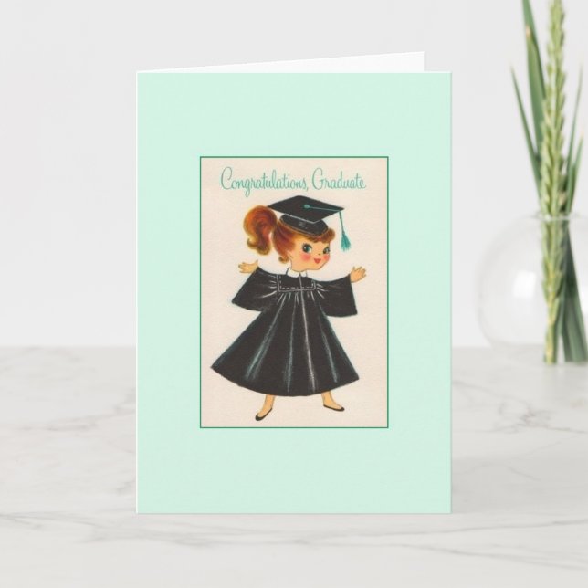 Cartão Vintage Graduation Greeting Card (Frente)