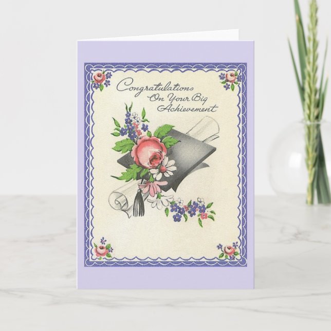 Cartão Vintage Graduation Greeting Card (Frente)