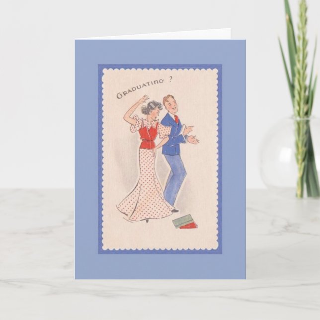 Cartão Vintage Graduation Greeting Card (Frente)