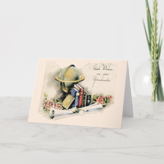 Cartão Vintage Graduation Greeting Card (Frente)
