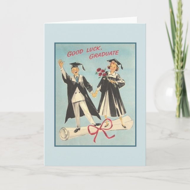 Cartão Vintage Graduation Greeting Card (Frente)
