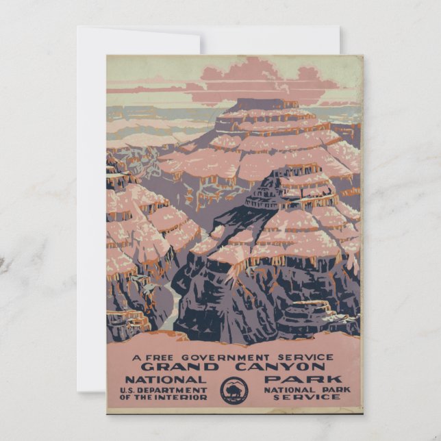 Cartão Vintage Grand Canyon art (Frente)