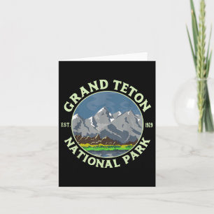 Cartão Vintage Grand Teton National Park Wy Mountain Hiki