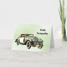 Vintage Green Auto Watercolor Sympathy