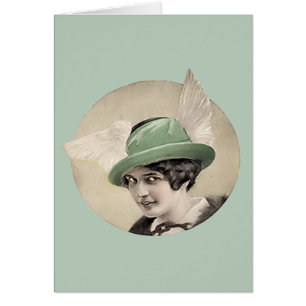 Cartão Vintage Green Hat