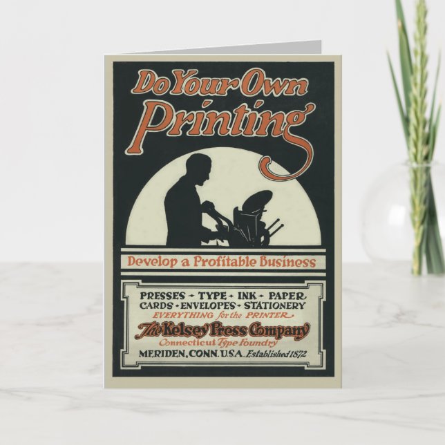 Cartão Vintage greeting card "Do Your Own Printing" (Frente)