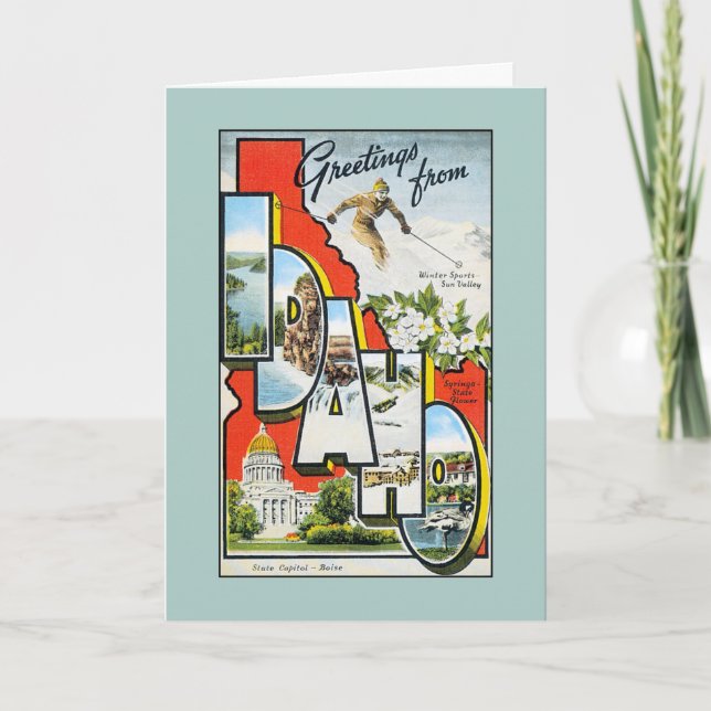 Cartão Vintage greetings from Idaho (Frente)