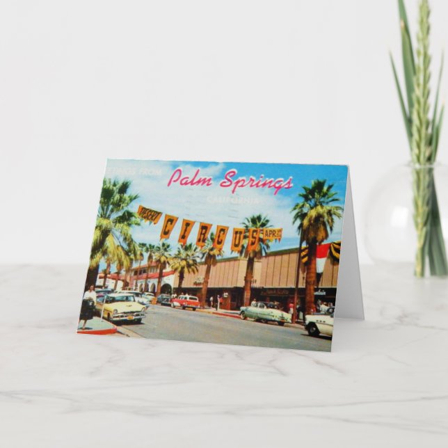 Cartão Vintage: Greetings from Palm Springs (Frente)