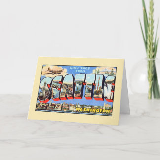 Cartão Vintage greetings from Seattle Washington