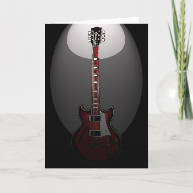 Cartão Vintage Guitar Greeting Card (Frente)