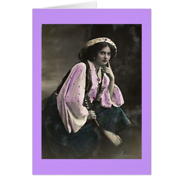 Cartão Vintage Gypsy Mulher (Frente)