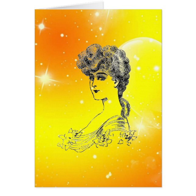 Cartão Vintage Hairstyle (Frente)