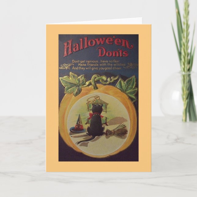 Cartão Vintage Halloween Advice Greeting Card (Frente)
