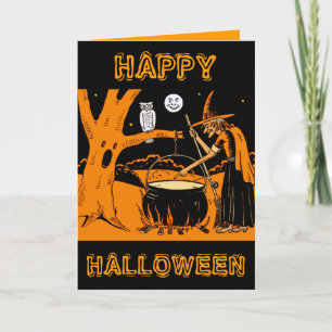 Cartão Vintage Halloween Art