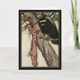 Cartão Vintage Halloween Arthur Rackham The Crow