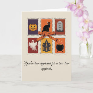 Cartão Vintage Halloween Boo Ghost Foled Card