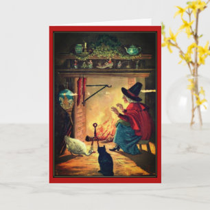 Cartão Vintage Halloween Bruxa por Cartola Quente