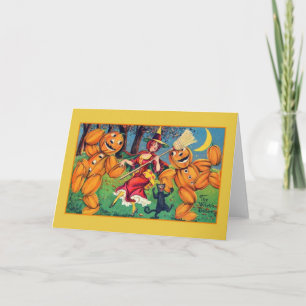 Cartão Vintage Halloween Bruxelles Dance Greeting Card