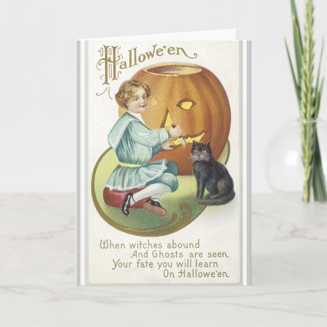 Cartão Vintage Halloween Card (Frente)